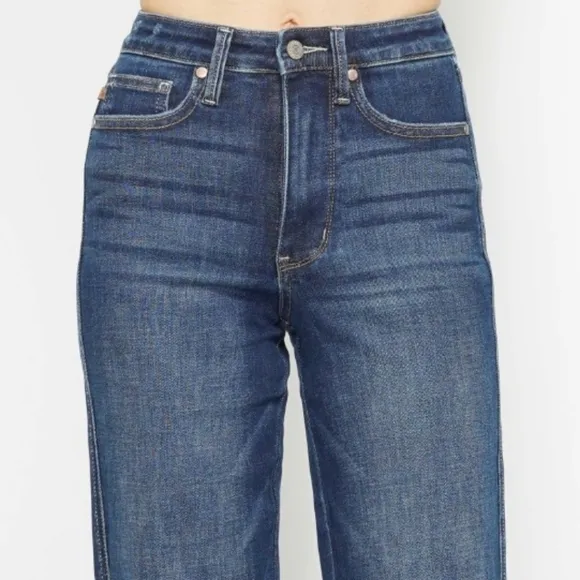 Judy Blue Tummy Control High-Rise Stretch Jeans Denim Mom Straight Leg Pants