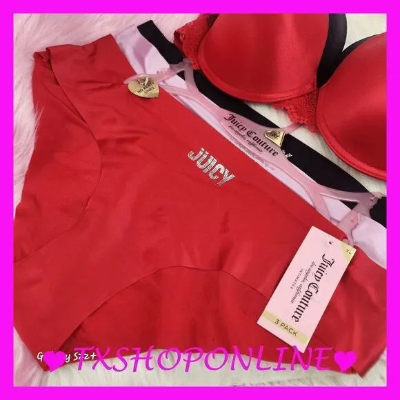 ❣️❣️{Juicy Couture} 2 pack Push up bra &amp; 3 pack panties 👙👙