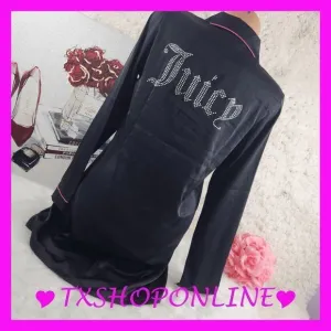 💗💕{Juicy Couture} Black satin rhinestones sleep shirt💕💗