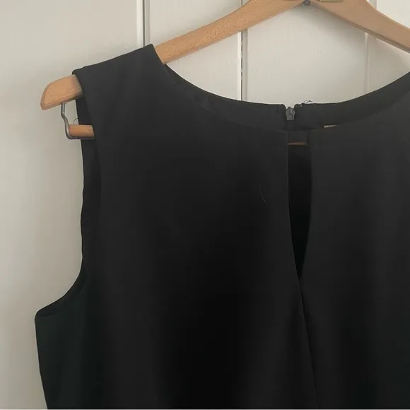 JUST IN Alex Marie Black Sleeveless Sheath Midi Dress Cutout Minimalist Classic