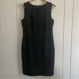 JUST IN Alex Marie Black Sleeveless Sheath Midi Dress Cutout Minimalist Classic