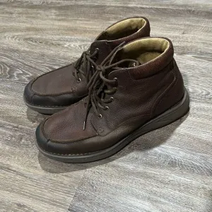 Justin Hitcher brown leather lace up boots ankle casual shoe chukka 11.5