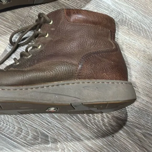 Justin Hitcher brown leather lace up boots ankle casual shoe chukka 11.5