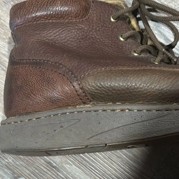 Justin Hitcher brown leather lace up boots ankle casual shoe chukka 11.5