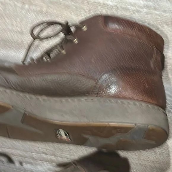 Justin Hitcher brown leather lace up boots ankle casual shoe chukka 11.5