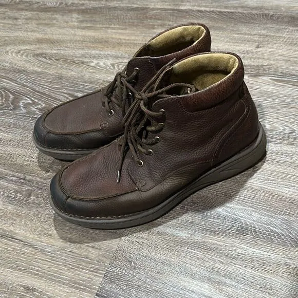 Justin Hitcher brown leather lace up boots ankle casual shoe chukka 11.5