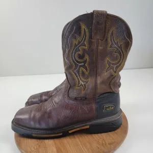 Justin Joist WP Comp Toe Work Western Boots Brown Men's Shoe Size 10D Work Wear