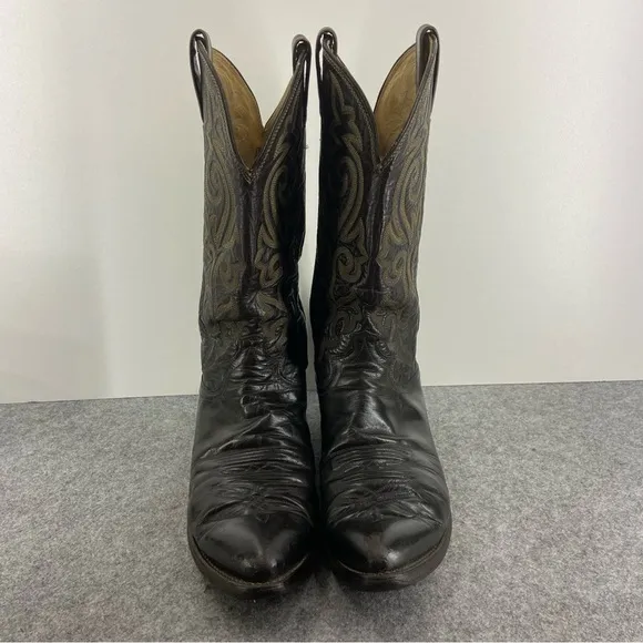 Justin Vintage Dark Brown Leather Western Cowboy Boots Men’s Size 9D