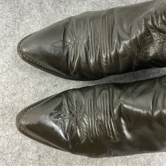 Justin Vintage Dark Brown Leather Western Cowboy Boots Men’s Size 9D