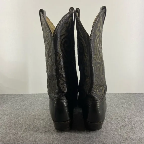 Justin Vintage Dark Brown Leather Western Cowboy Boots Men’s Size 9D