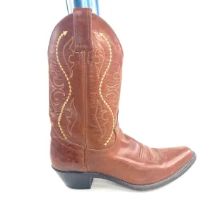 Justin Women Size 9.5 Brown Leather Western Boot 4936  Imperfect printed inside