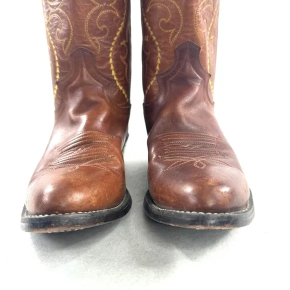 Justin Women Size 9.5 Brown Leather Western Boot 4936  Imperfect printed inside