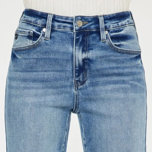 KanCan High-Rise Waist Pants Wide Leg Flare Relaxed Fit Boyfriend Jeans Denim
