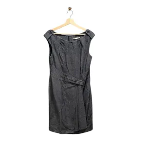 Karen Millen Wool Blend Sheath Dress Gray Size 12 Minimalist Career Designer