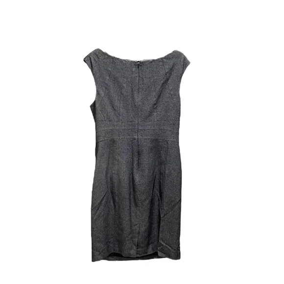 Karen Millen Wool Blend Sheath Dress Gray Size 12 Minimalist Career Designer