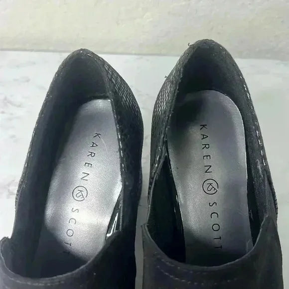 Karen Scott Womens Tillen Stretch Dressy Loafer Heels Shoes 8 M