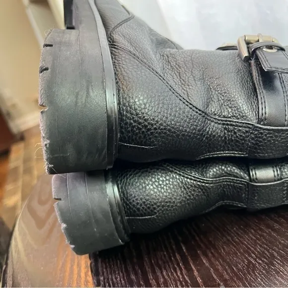 Karl Lagerfeld black rhinestone boots.  Size: 7 M.  #008