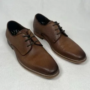 Karl Lagerfeld Paris Derby Lace-Up Leather Dress Shoes in Cognac Size 8.5 (US)