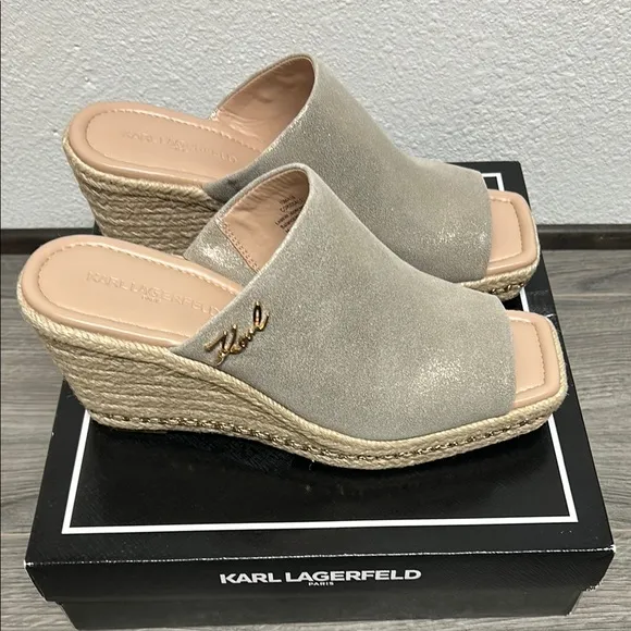 Karl Lagerfeld Paris Women's Corissa Slip-On Espadrille Wedge Sandal