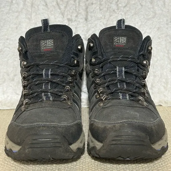 Karrimor Mens Blue Mount Mid Top Waterproof Suede Hiking Boots Shoes SZ US 9.5