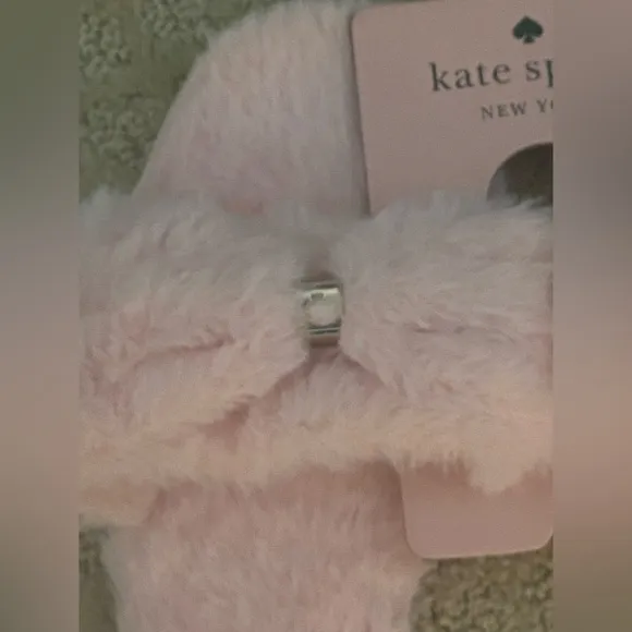 Kate Spade Sandy Ballet Pink Faux Fur Slide Slip On Slippers 8 NWT