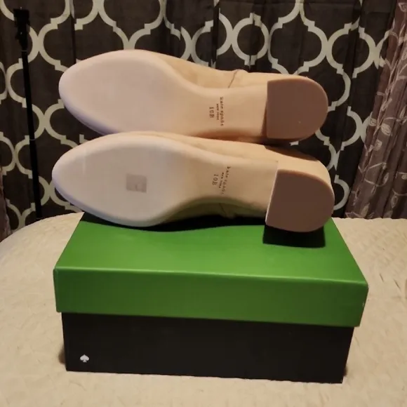 Kate Spade Tan Ankle Boots with Strap Detail and Moderate Heel