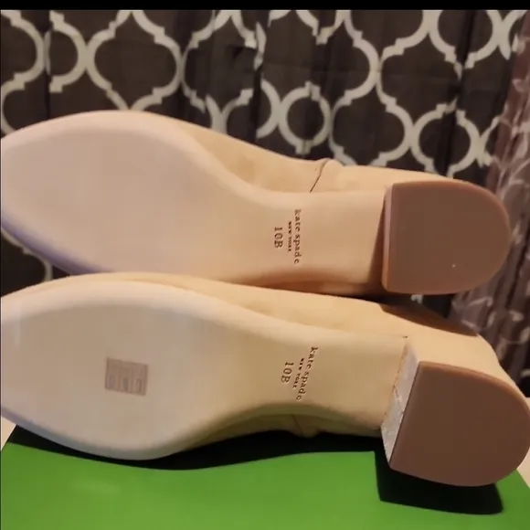 Kate Spade Tan Ankle Boots with Strap Detail and Moderate Heel