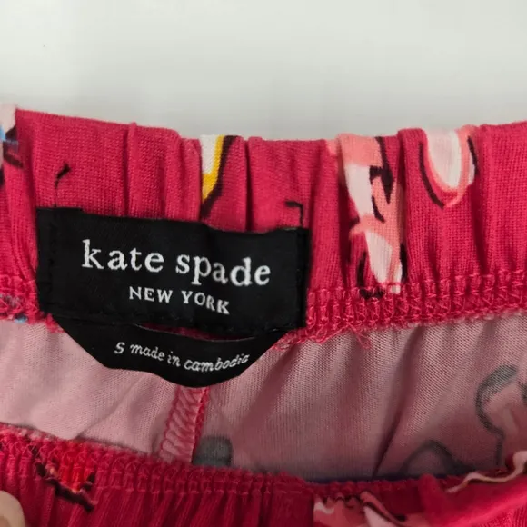 KATE SPADE Women's Cropped 2-Piece Pajama Set in Party Shoes – Size Small NWT