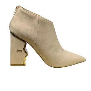 Katy Perry Gypsy Cream Suede Faces Block Heel Ankle Boots - Size 8