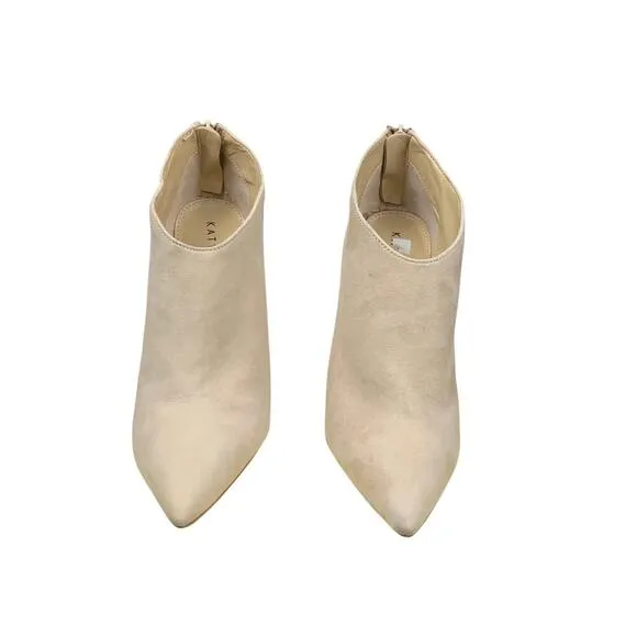 Katy Perry Gypsy Cream Suede Faces Block Heel Ankle Boots - Size 8