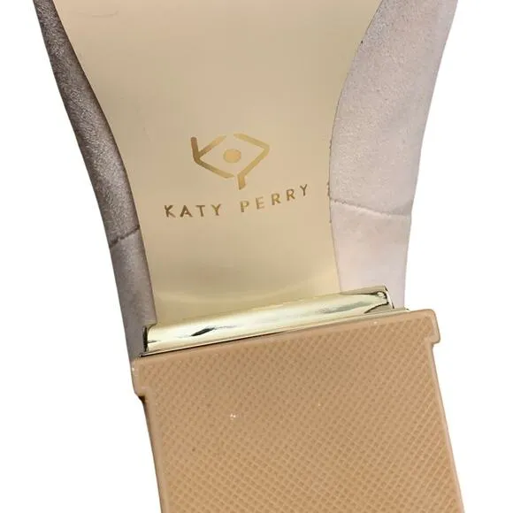 Katy Perry Gypsy Cream Suede Faces Block Heel Ankle Boots - Size 8