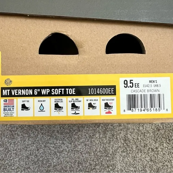 KEEN 9.5 WIDE Utility Men's MT Vernon 6&quot; Soft Toe Waterproof Work Boots