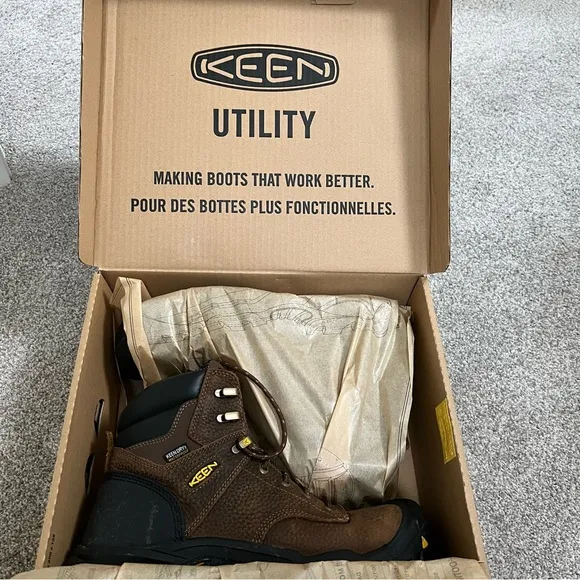 KEEN 9.5 WIDE Utility Men's MT Vernon 6&quot; Soft Toe Waterproof Work Boots