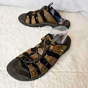 KEEN Brown Sz10.5 US EU44 Targhee 3 Slide Fisherman flat slippers. Beach. Comfy