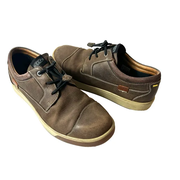 Keen Mens Sz 11 Comfort Casual Brown Leather Oxford Toggle Closure Everyday Shoe