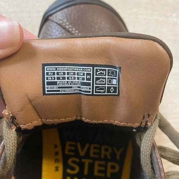 Keen Presido Brown Tan Leather Oxford Sneaker Waterproof Cushioned Supportive