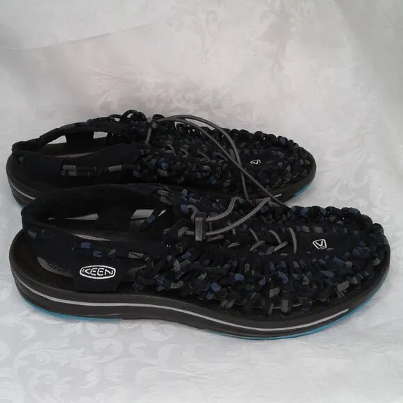 KEEN UNEEK Black Blue Paracord Outdoor Sport Sandals Braided EU 41: US 9.5W/8M