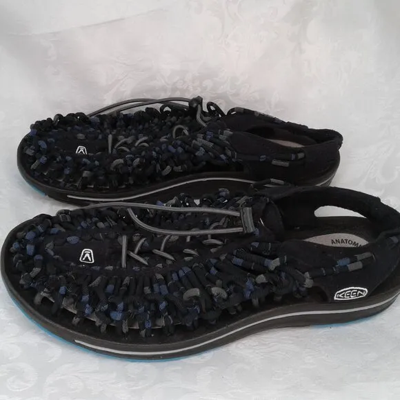 KEEN UNEEK Black Blue Paracord Outdoor Sport Sandals Braided EU 41: US 9.5W/8M