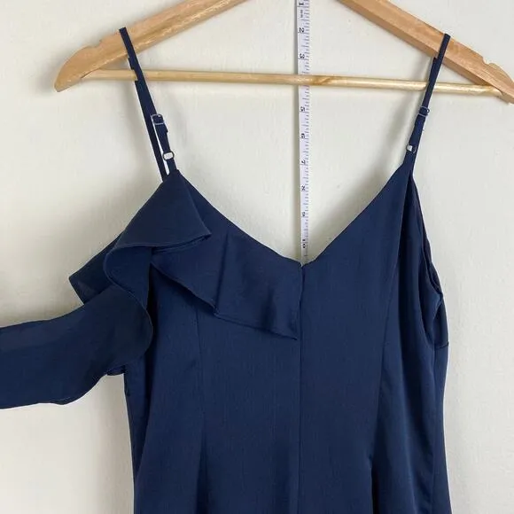 Keepsake Love Bound Dress Size XS Blue Midi Guest Cocktail Ruffle Minimalist