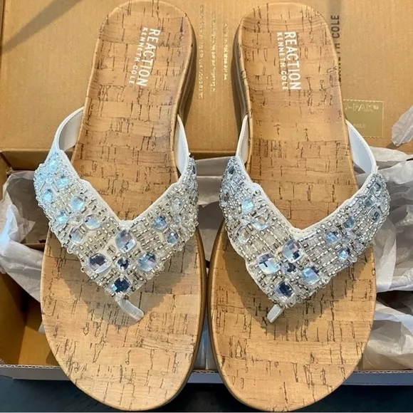Kenneth Cole Jewel GlamAthon Flip Flop Sandal NIB