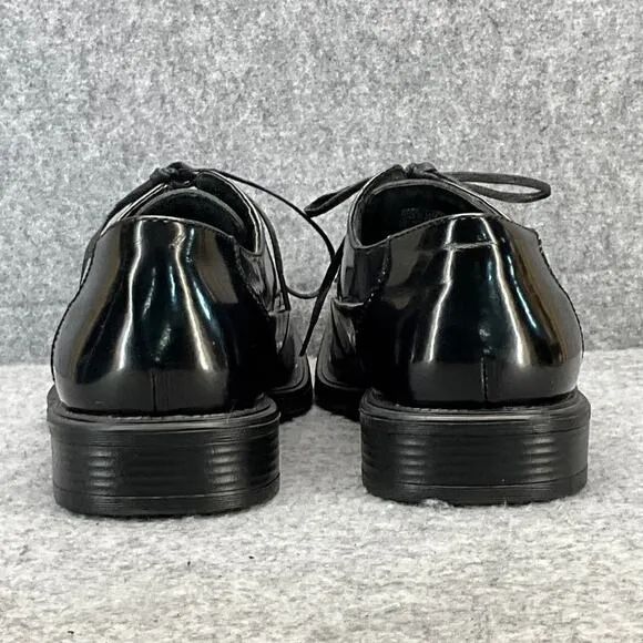 Kenneth Cole Merge Black Leather Lace Up Square Toe Oxford Dress Shoes Men 13