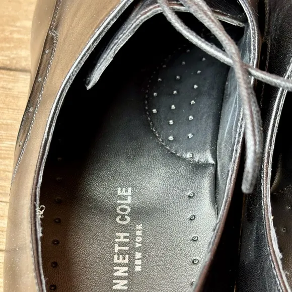 Kenneth Cole New York Straight Line Men's Leather Black Dress Shoes 13