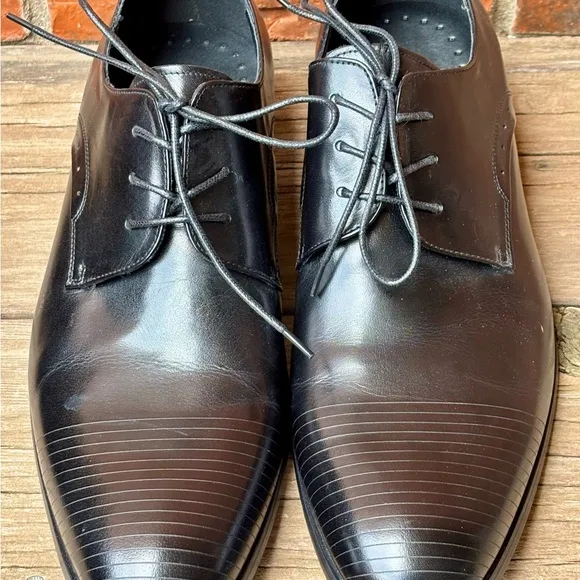 Kenneth Cole New York Straight Line Men's Leather Black Dress Shoes 13