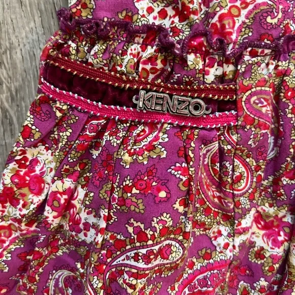 Kenzo kids purple paisley dress