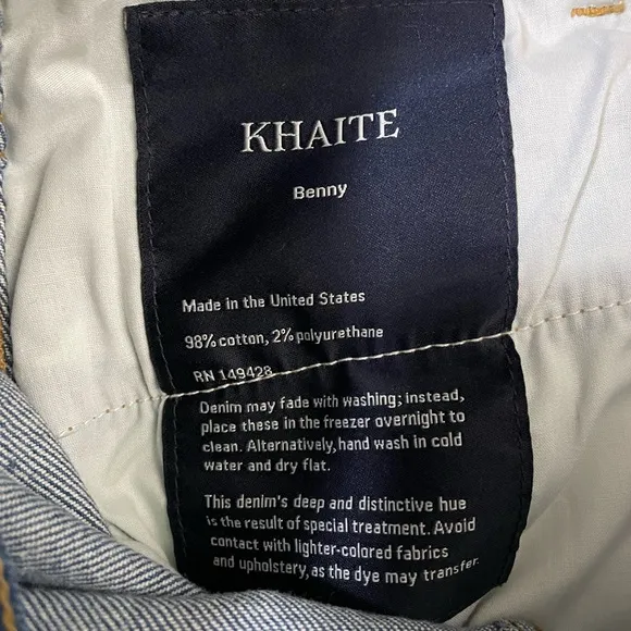 Khaite The Benny Crop Flare Jeans in Mid-Wash Blue - 29‎