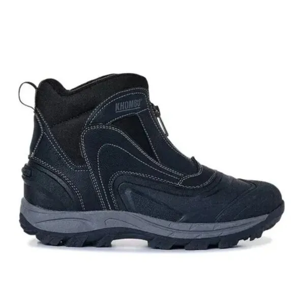 KHOMBU Boots Men's 10 Mason Outdoor Waterproof Rugged Slip-on Zipper Front Shoes