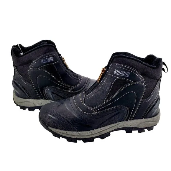 KHOMBU Boots Men's 10 Mason Outdoor Waterproof Rugged Slip-on Zipper Front Shoes