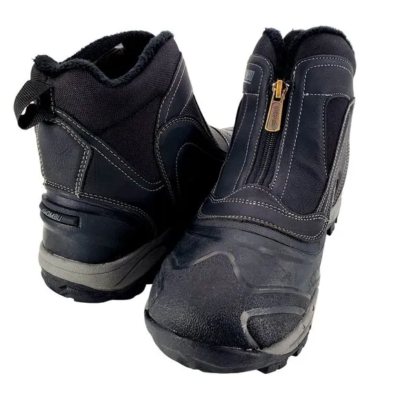 KHOMBU Boots Men's 10 Mason Outdoor Waterproof Rugged Slip-on Zipper Front Shoes