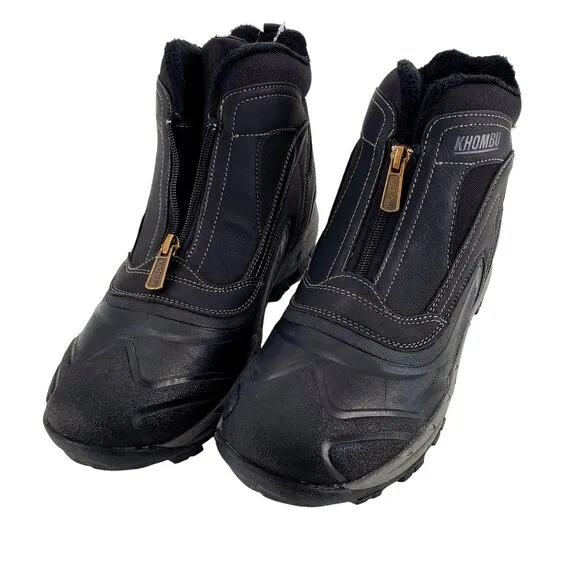 KHOMBU Boots Men's 10 Mason Outdoor Waterproof Rugged Slip-on Zipper Front Shoes