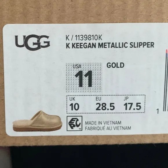 KIDS KEEGAN METALLIC UGG PLUSH FAUX FUR LINED SLIPPERS FOR KIDS